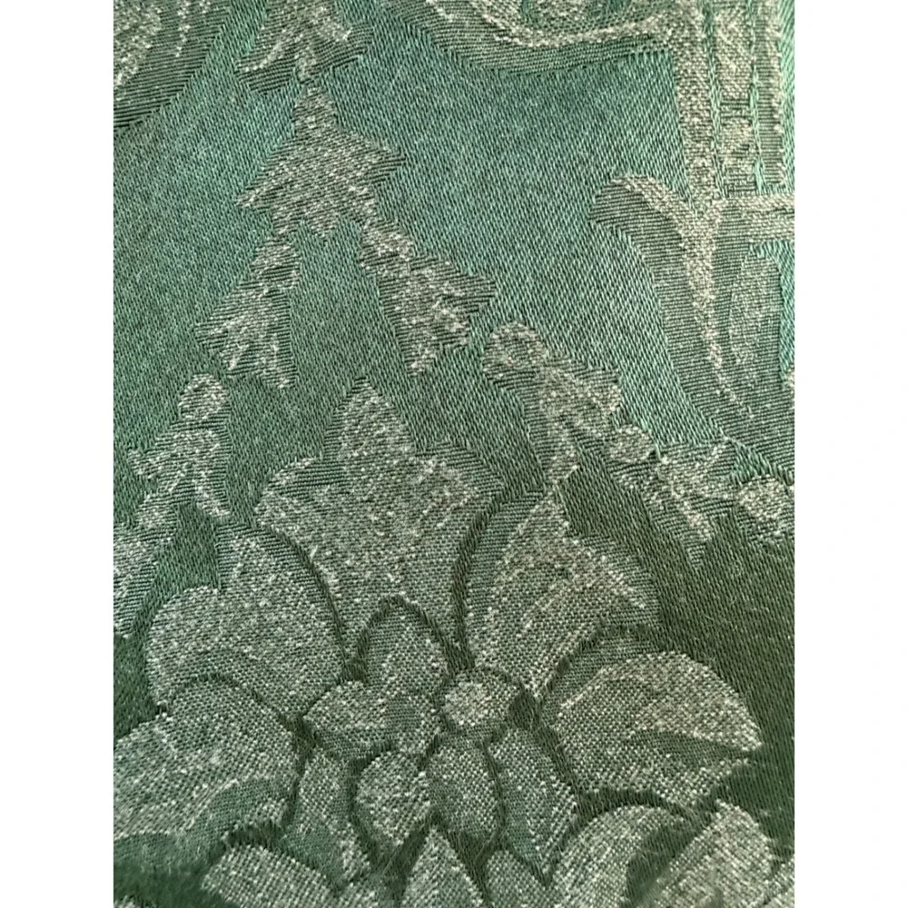 Vintage Waterford Green Damask Napkins  Set of 7 Holiday Christmas Dinner 18